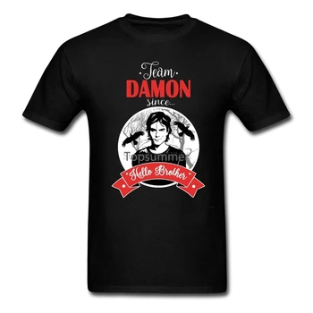 Damon Salvatore The Vampire Diaries TV Show Férfi pólók Nyári pólók Férfi fehér rövid ujjú Custom Xs-3Xl