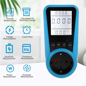 Digitális wattmérő AC 220V 230V teljesítménymérő Plug Usage Monitor villamosenergia-fogyasztás feszültségelemző monitor aljzat