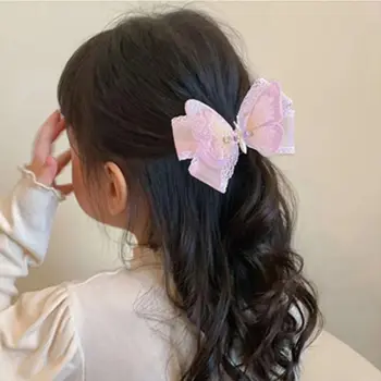 Divat műanyag lány ajándék szép íj aranyos szövet gyerekek frufru klip lány hajcsat pillangó Barrette koreai stílusú hajtű