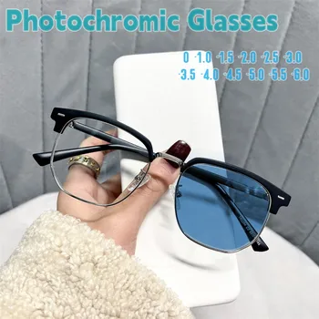 Divat stílus fotokróm rövidlátás szemüveg Férfiak Nők Kék fény blokkoló UV400 Napszemüvegek Szemüvegek dekoráció Szemüveg Dioptria