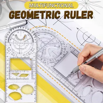 Diákok multifunkcionális geometriai vonalzó geometriai rajzsablon mérőeszköz vonalzók rajzolásához Iskolai iroda Supplie