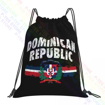 Dominikai Köztársaság büszkesége Ország zászló Hazafias húzózsinóros táskák Tornazsák Utazás Softback Tornász táska Ruházat Hátizsákok