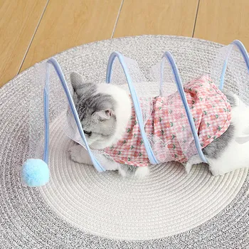 Egér alakú labda Mesterséges macskaalagút Vicces összecsukható cica játékok Beltéri háziállatok Szórakoztató játékok Biztonságos macskaelterelési kellékek