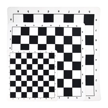 Fekete-fehér hordozható sakktábla 43CM 51CM PU bőr puha verseny sakktábla gyermekek oktatási játékaihoz