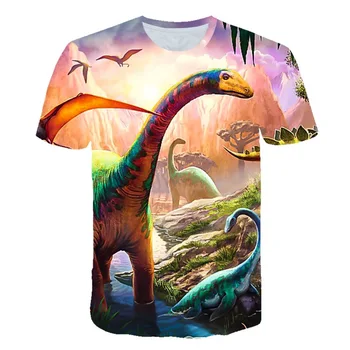 Fiúk Lányok Pólók Grafikai ruhák Camisetas Gyerekek Állat Dinoszaurusz mintás póló Gyermek Baba alkalmi ruházat Pólók Camiseta