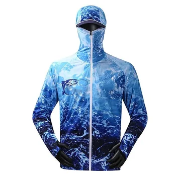Férfi UV-gátló kényelmes szellőzés Nyomtatás Horgászingek szublimációs pulóverek Kapucnis pulóverek Horgászruházat