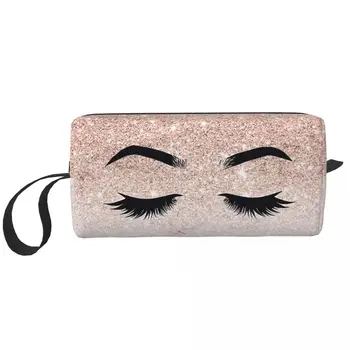 Gold szempilla szempillák kozmetikai táska nőknek sminktáskák szempilla csajos rózsa vízálló piperetáska szervező tároló táska