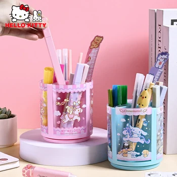 Hello Kitty tolltartó asztali tároló Levehető rajzfilm ünnepi ajándék Nagy kapacitású sminkkefe doboz Tanulás Irodai kellékek