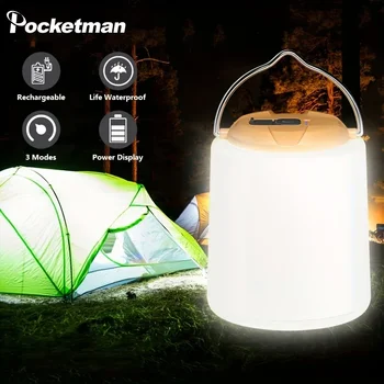Hordozható LED kempingfény vízálló sátor fény éjszakai vészvilágítás USB újratölthető kempinglámpa kültéri függő lámpák