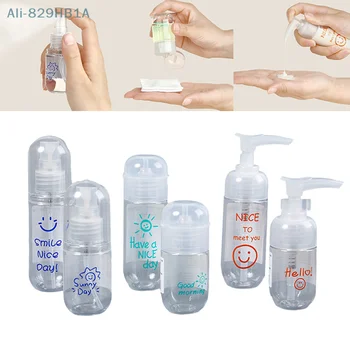 Hordozható üres spray-palack Kapszula palackok Újratölthető palackok Travel átlátszó műanyag sajtó sampon lotion tusfürdő palack