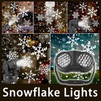 Hópehely projektor fények Karácsonyi hópehely projektor Party kerti dekorációs fények LED színpadi ünnepi dekoráció