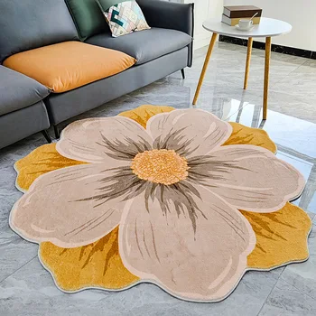 Jáde arany virág kerek szőnyeg Amerikai stílusú speciális alakú virágszőnyegek hálószobai utánzat Kasmír éjjeli szőnyeg könnyű luxusszőnyeg