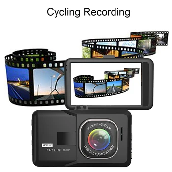  Jármű fedélzeti kamera autóhoz 3 hüvelykes 1080P LCD széles látószögű vezetési felvevő Nagyfelbontású éjjellátó autós DVR műszerfal kamera videó