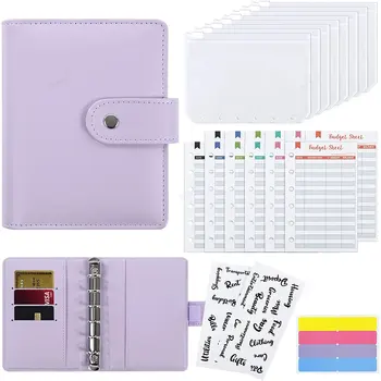 Jó anyag A7 PU bőr költségvetési iratrendező notebook készpénzes borítékok rendszer készlet iratrendező zsebek pénz Költségvetés megtakarítás Számla szervező