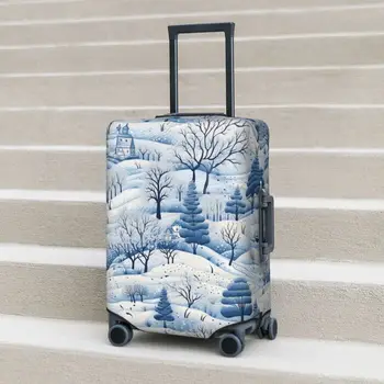Karácsonyváros Bőrönd fedél Repülés Téli fa Hó Praktikus poggyász tartozékok Cruise Trip Protector