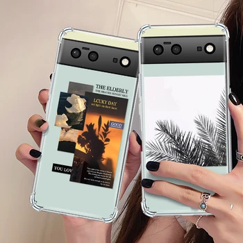 Kreatív poszter átlátszó telefontok Google Pixel 7a 7Pro 7 ütésálló szilikon Coque Capa Pixel 6a 6 6Pro Soft TPU telefonhoz