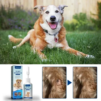 Kutya eltávolító folyadékhoz, nem irritáló bőrhöz 20ML eltávolító címkék Szemölcs kisállat fájdalommentes enyhe természetes kezelés anyajegyek ellen