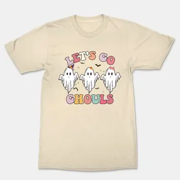 Let's Go Ghouls Halloween szellemruha jelmez retro uniszex grafikus póló