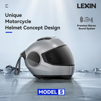  LEXIN Model-S vezeték nélküli Bluetooth hangszóró, Sisakos stílusú hordozható hangszóró, Nagy teljesítményű hangos sztereó hangszórók, mély, IPX4 vízálló