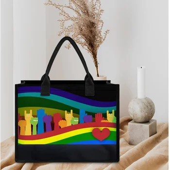 LGBT büszkeség nyomtatás női Totes A szerelem szerelem alkalmi Népszerű elegáns válltáska Sokoldalú hordozható lányok kézitáska érme táskák ajándék