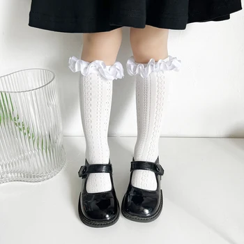 Lolita lányok harisnya harisnya tavaszi/nyári hercegnő bowknot JK borjú zokni csipke harisnya gyerek lány csipke zokni