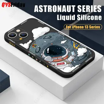 Lunar Astronaut Case iPhone 14 13 12 Pro Max készülékhez Szilikon aranyos rajzfilm rajzfilm puha hátlap iPhone 14 13 Pro 11 Fundashoz