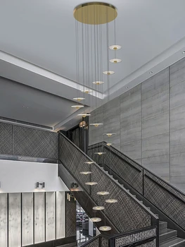 Lépcsőház Hosszú csillár tervező LED lámpatest Modern egyszerű függőlámpa nappalihoz mennyezeti csillár