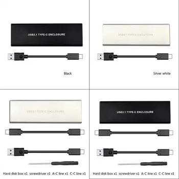 M.2 NGFF SSD ház adapterhez szerszám nélküli USB 3.1 10 Gbps PCIe M-Key külső