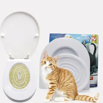 Macskák WC-oktató professzionális macska alomtálca oktatókészlet Újrafelhasználható cica kölyökkutya bili tréner rendszer beltéri kisállat-kellékekhez