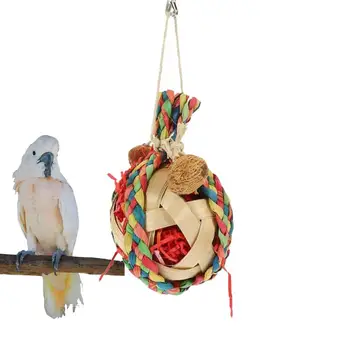Madár rágós játékok Papíraprító játék Lógható színes papagájgolyó ketrec kiegészítők szerelemre Madarak papagájok Budgies