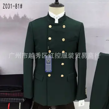 Modern férfi öltöny egy darabból álló blézer Tailor Made Double Breasted gombok Kínai hajtóka szmoking plus méret