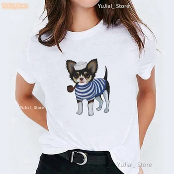 Mopsz/tacskó/csivava állatmintás póló lányok Kawaii kutya szerető póló női harajuku póló nyári rövid ujjú póló