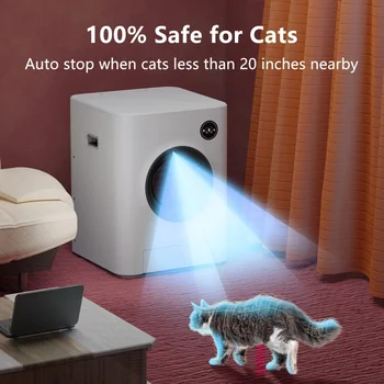 Nagy kapacitású automata macska alomdoboz teljesen zárt WC dezodor anti-homok elektromos intelligens macska kakimedence macska kellékek 8L