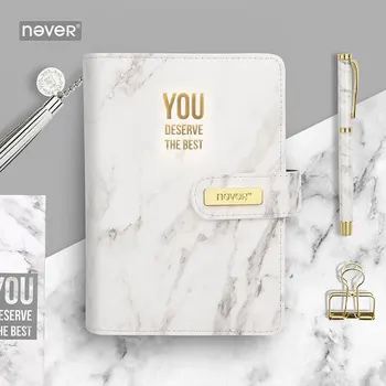 Never Yiwi fehér márvány iratrendező notebook gyűrű kötőelemek A6 olcsó iratrendező csinos notebookok iskolai kellékek írásához