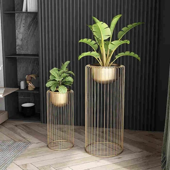 Nordic Plant Shelf minimalista kovácsoltvas padlón álló nappali Virágcserép növényállvány Zöld retek erkélyes növényállvány