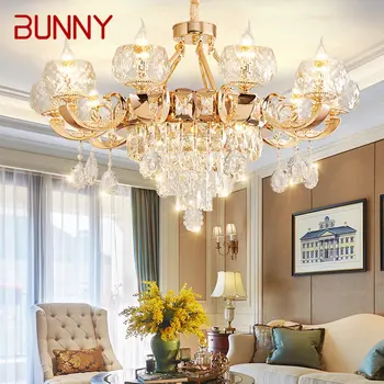 NYUSZI posztmodern csillár arany Luxus vintage kristály LED lámpatestek Gyertya dekoráció otthoni nappali Hálószoba Hotel