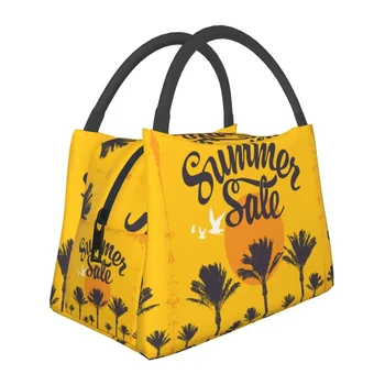 Nyári naplemente uzsonnás táska gyerekeknek Férfiak Nők Sárga színű uzsonnás doboz táska szabadtéri iskolai piknik munkához Bento One Size