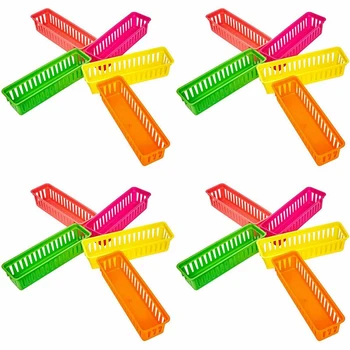 Osztálytermi ceruzarendszerező ceruzakosár vagy zsírkrétakosár, változatos színek, véletlenszerű színek (20 csomag)