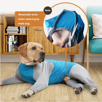Pet Kutya négylábú ruhák Hajhullás elleni posztoperatív Kényelmes, lélegző otthoni ruhák nyáron Nagy minden kutyának