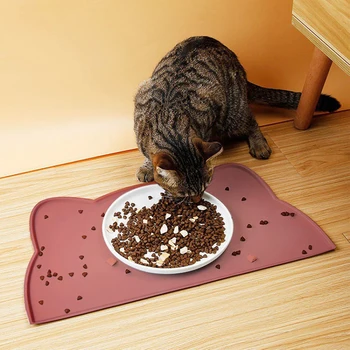 Pet szilikon élelmiszerszőnyeg hordozható vízálló, szivárgásmentes, csúszásmentes etetőszőnyegek tál pad macskáknak Kutyák nagykereskedelme