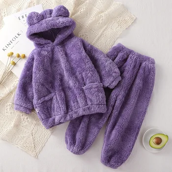 Pizsama szettek Új őszi tél Szép meleg gyerekek Ruházat Hálóruha Rugalmas Derék Puha Kényelmes Laza Egyszerű