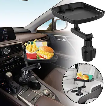Pohártartó tálcaasztal állítható multifunkcionális és tálca Snack palacktartó autós tároló Nyújtható K2B9