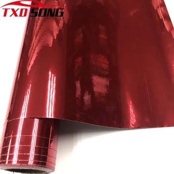 Premium Kiválóan nyújtható vízálló UV-védett piros króm tükör vinil fólia Roll film Autó matrica matrica lap