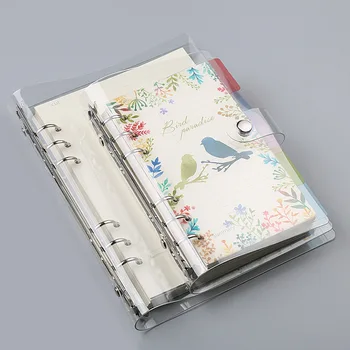 PVC átlátszó lézer 6 lyukú A5 A6 A4 B5 Cserélhető lapú könyvház Jegyzettömb kézi főkönyv Kreatív írószer Levehető notebook