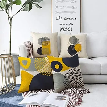 Párnahuzat Geometriai stílus Egyszerű szín Modern kanapé Lakberendezés Párnahuzat 50X50cm, Sárga Kék Őszi dekoráció