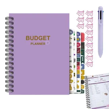 Pénzügyi tervező 2023 költségvetés-tervező könyv és költségvetési jegyzetfüzet Költségvetési jegyzetfüzet aranyos malac gemkapoccsal és 6 színes golyóstollal