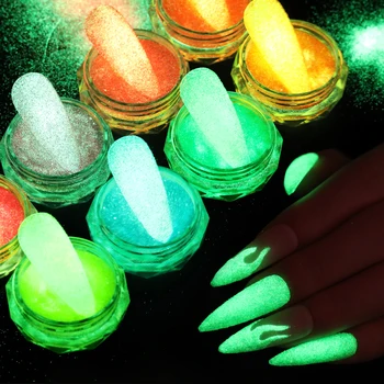 Reflect fluoreszkáló neon foszfor pigment por köröm csillogás fényes krómpor DIY gél lengyel manikűr körmök művészeti dekoráció