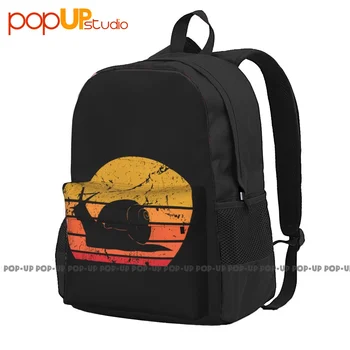 Retro Sun Snail nagy kapacitású hátizsák Travel Schoolbag Sport táska Kültéri futás