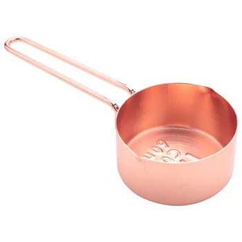 rózsaarany rozsdamentes acél mérőpoharak és kanalak 8 gravírozott mérésből álló készlet, kiöntő kifolyók és tükörpolírozott sütéshez A