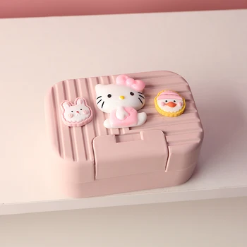 Sanrioed Anime Kitty My Melody Purin Dog Kawaii Ins Aranyos utazás Fürdőszoba Leeresztés fedővel Szappantartó doboz Háztartási tárolás